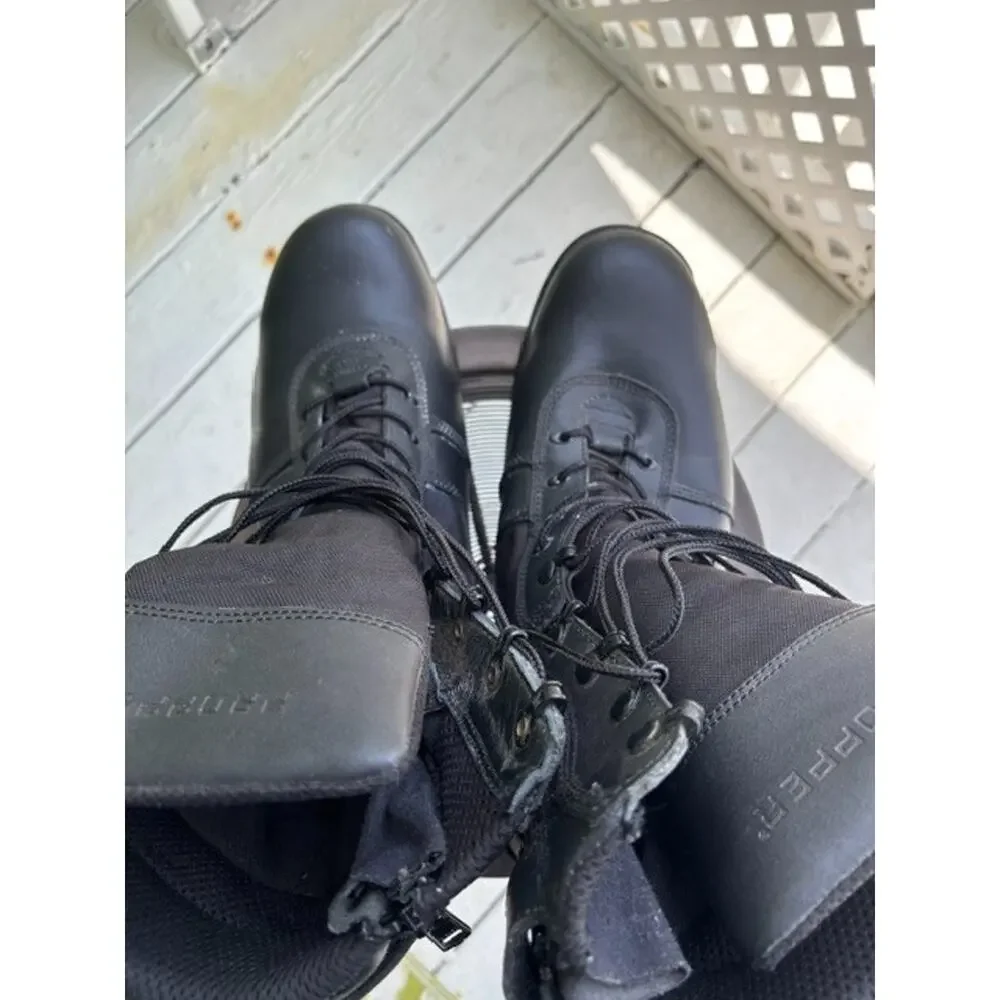 Propper Tactical Duty Boots Black Leather Side Zip Combat Military Men's Size 14